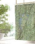 New London Topo Map Shower Curtain