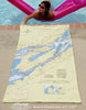Alexandria Bay,  NY - Nautical Chart Quick Dry Towel