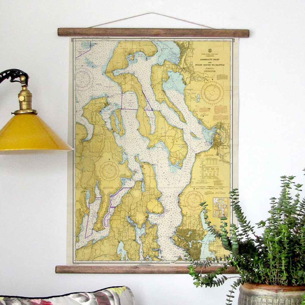 Admiralty Inlet and Puget Sound WA nautical chart Scroll - Maritime Tribes USAScroll