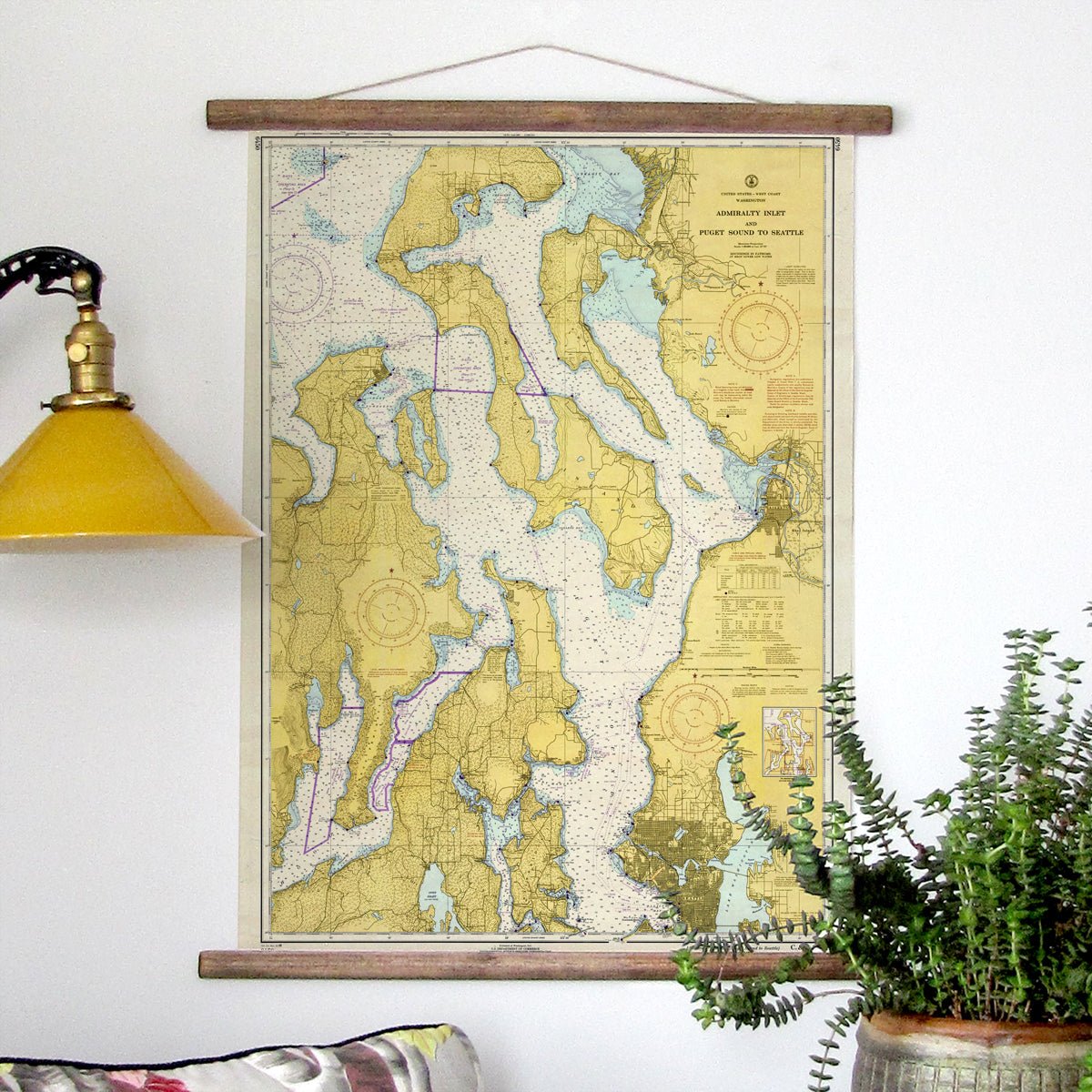 Admiralty Inlet and Puget Sound WA nautical chart Scroll - Maritime Tribes USAScroll