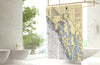 Glacier Bay, AK Nautical Chart Shower Curtain