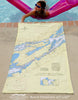 Alexandria Bay, NY - Nautical Chart Quick Dry Towel - Maritime Tribes USATowel