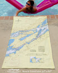 Alexandria Bay, NY - Nautical Chart Quick Dry Towel - Maritime Tribes USATowel