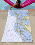 Anna Maria Island Nautical Chart Towel Quick Dry Towel - Maritime Tribes USATowel