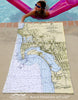 Approaches to San Diego Bay, CA Nautical Chart Quick Dry Towel - Maritime Tribes USATowel