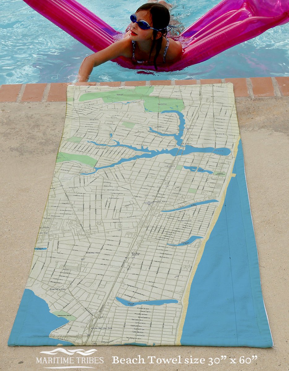 Asbury Park NJ Charted Territory Quick Dry Towel - Maritime Tribes USATowel
