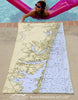 Asbury to Lavallette NJ Nautical Chart Quick Dry Towel - Maritime Tribes USATowel