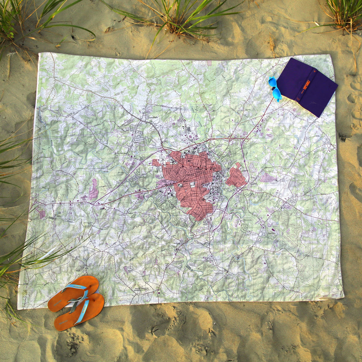 Athens Topo Map Blanket - Maritime Tribes USABlanket
