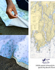 Bath to Cape Small, ME Nautical Chart Quick Dry Towel - Maritime Tribes USATowel