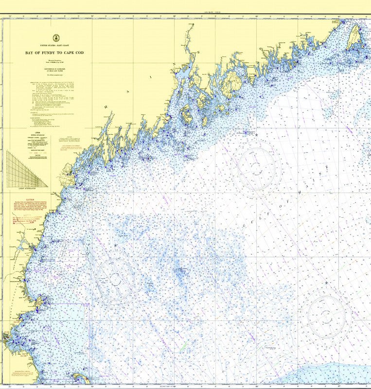 Bay of Fundy Chart (Coast of Maine) Shower Curtain - Maritime Tribes USAShower Curtain