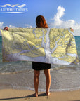 Beaufort, SC Chart Towel Quick Dry Towel - Maritime Tribes USATowel