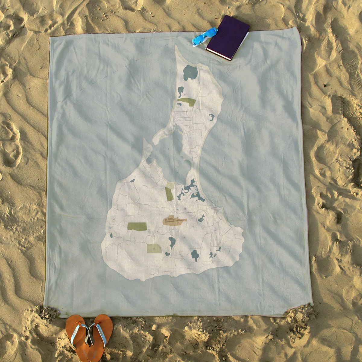 Block Island Gold Dust Map Blanket - Maritime Tribes USABlanket