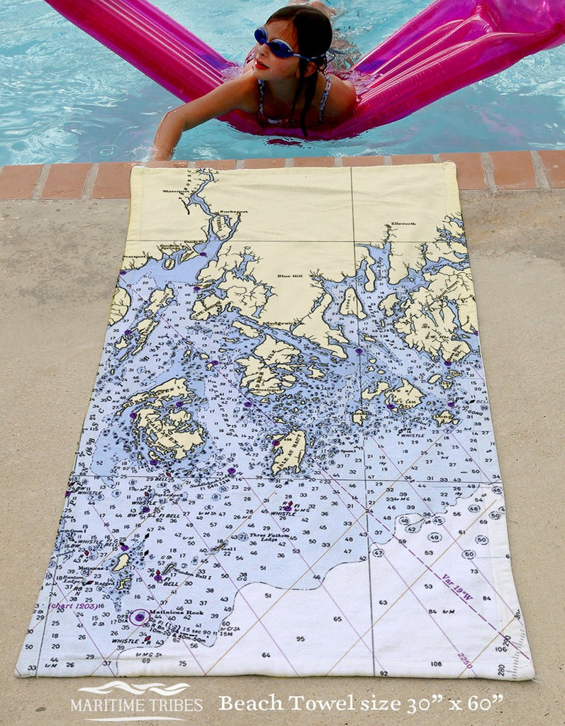 Blue Hills ME Chart Quick Dry Towel - Maritime Tribes USATowel
