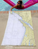 Bodega Bay, Tomales Bay CA Nautical Chart Quick Dry Towel - Maritime Tribes USATowel