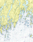 Boothbay Harbor to Pemaquid Neck (including Monhegan Island), ME Nautical Chart Shower Curtain - Maritime Tribes USAShower Curtain