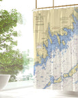 Buzzards Bay (including Cutty!) Nautical Chart Shower Curtain - Maritime Tribes USAShower Curtain