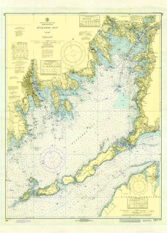 Buzzards Bay Vintage Nautical Chart, muted Scroll - Maritime Tribes USAScroll