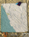 Cambria CA Sea Glass Town Map Blanket - Maritime Tribes USABlanket