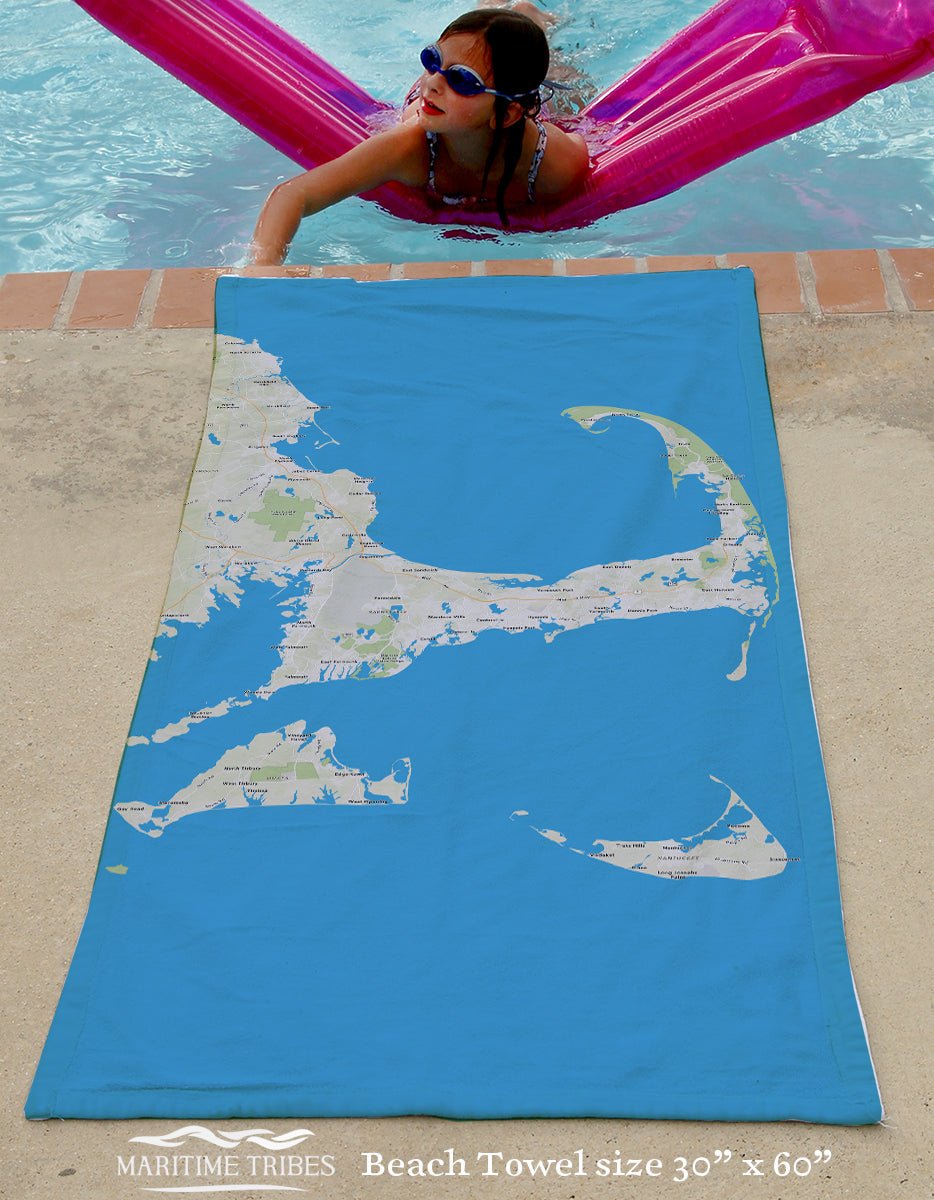 Cape Cod and The Islands Hometown Map Quick Dry Towel - Maritime Tribes USATowel