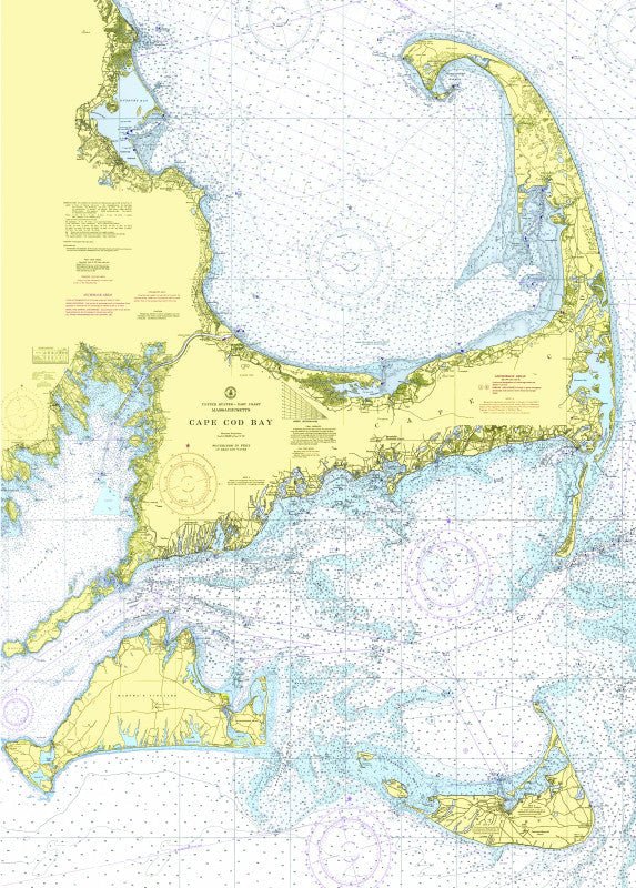 Cape Cod & The Islands (Nantuket & Martha's VIneyard) Vintage Nautical Chart Fabric Scroll - Maritime Tribes USAScroll