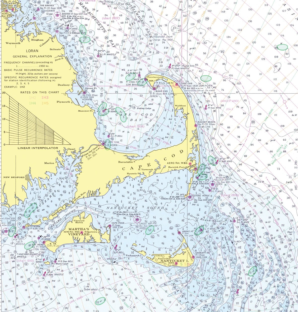 Cape Cod & the Islands, vintage nautical chart Shower Curtain - Maritime Tribes USAShower Curtain
