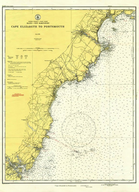 Cape Elizabeth To Portsmouth Nautical Chart Scroll - Maritime Tribes USAScroll