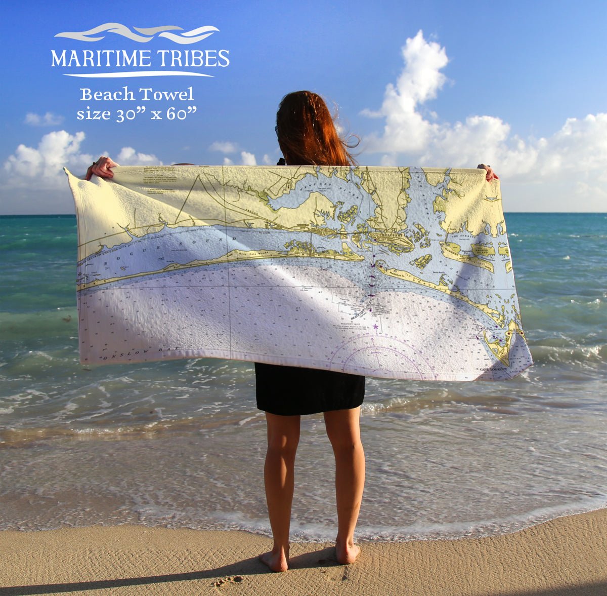 Cape Lookout to New River Chart Quick Dry Towel - Maritime Tribes USATowel