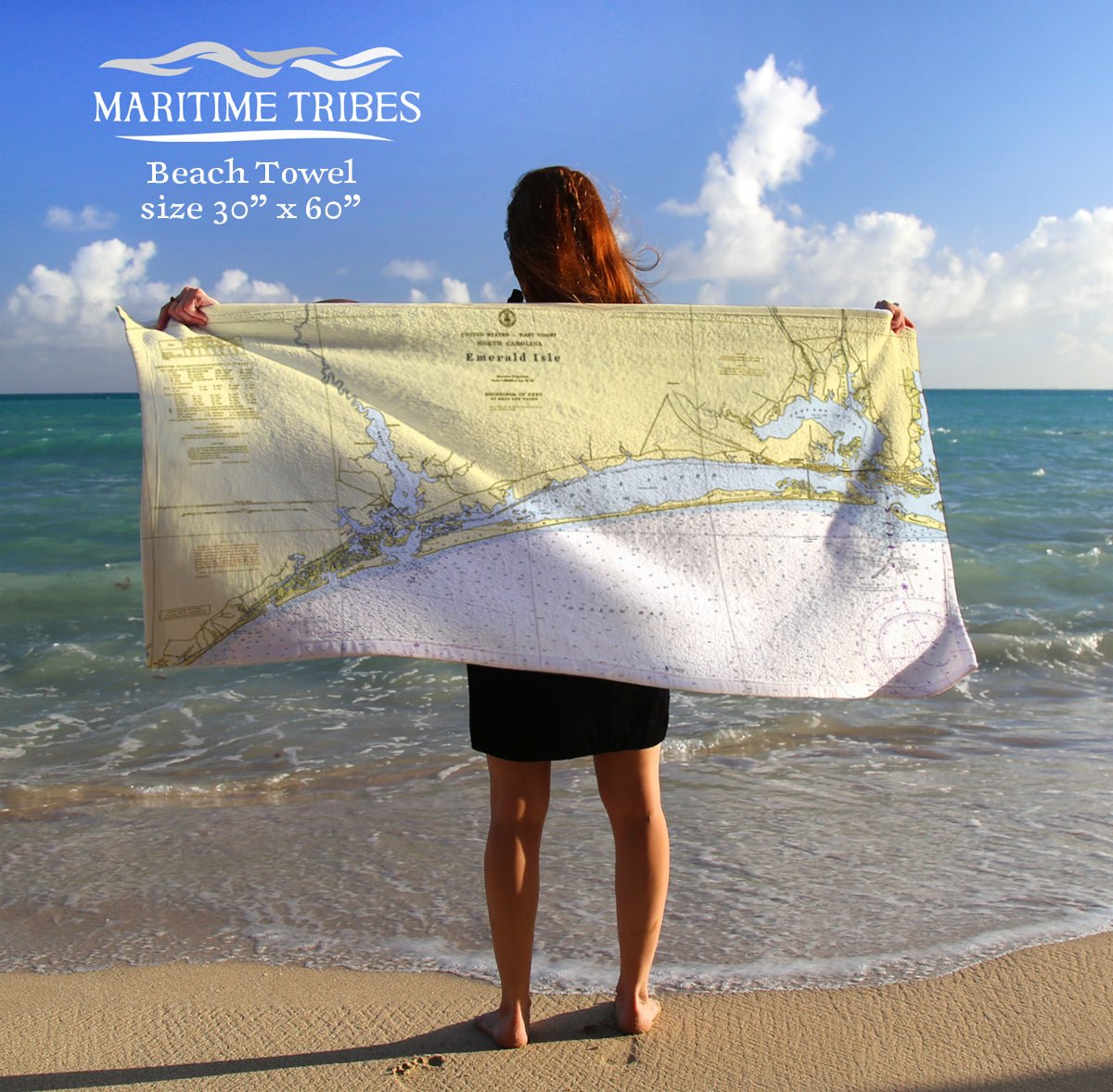 Cape Lookout to New River with Cedar Point Quick Dry Towel - Maritime Tribes USATowel