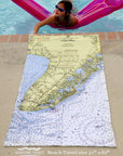 Cape May Chart Towel Quick Dry Towel - Maritime Tribes USATowel