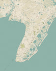 Cape May County NJ Sea Glass Map Shower Curtain - Maritime Tribes USAShower Curtain