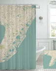 Cape May County NJ Sea Glass Map Shower Curtain - Maritime Tribes USAShower Curtain
