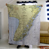 Cape May, NJ Nautical Map Blanket - Maritime Tribes USABlanket