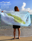 Catalina Island Illustrated Map Quick Dry Towel - Maritime Tribes USATowel