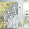 Chebeague Island, ME Nautical Chart Shower Curtain - Maritime Tribes USAShower Curtain