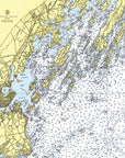 Chebeague Island, ME Nautical Chart Shower Curtain - Maritime Tribes USAShower Curtain