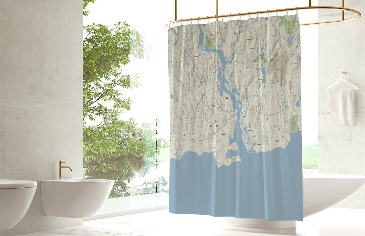 CT Riverview Shower Curtain - Maritime Tribes USAShower Curtain