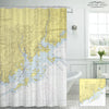 Darien to Westport, CT Nautical Chart Shower Curtain - Maritime Tribes USAShower Curtain