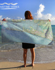 Destin Area Topo Map (seaside, fl) Quick Dry Towel - Maritime Tribes USATowel