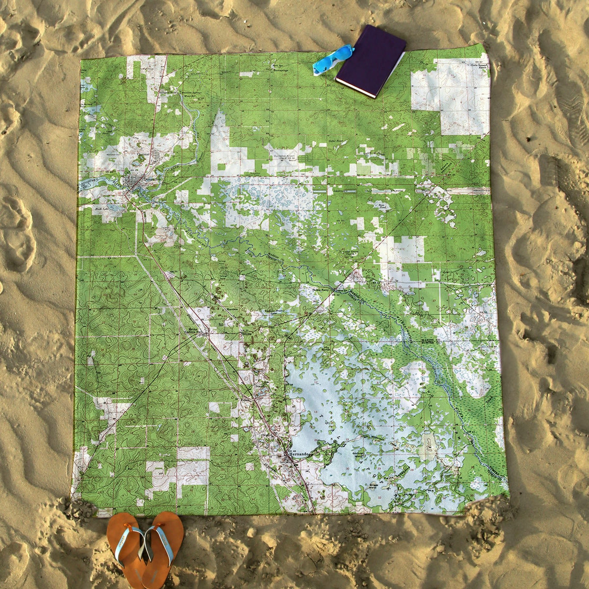 Dunnellon, FL Area Topo Blanket - Maritime Tribes USABlanket