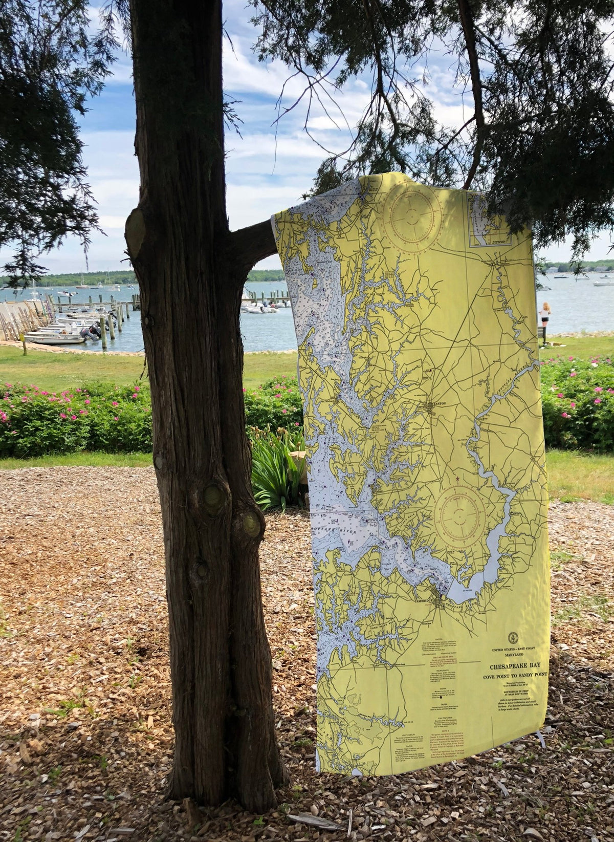 Easton, MD, Chesapeake Bay Vintage Nautical Chart Quick Dry Towel - Maritime Tribes USATowel