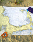 Cape Cod, MA Nautical Chart Blanket