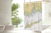 Fishers Island Sound (NY & CT) Nautical Chart Shower Curtain - Maritime Tribes USAShower Curtain