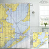Galveston Bay Nautical Chart Shower Curtain - Maritime Tribes USAShower Curtain