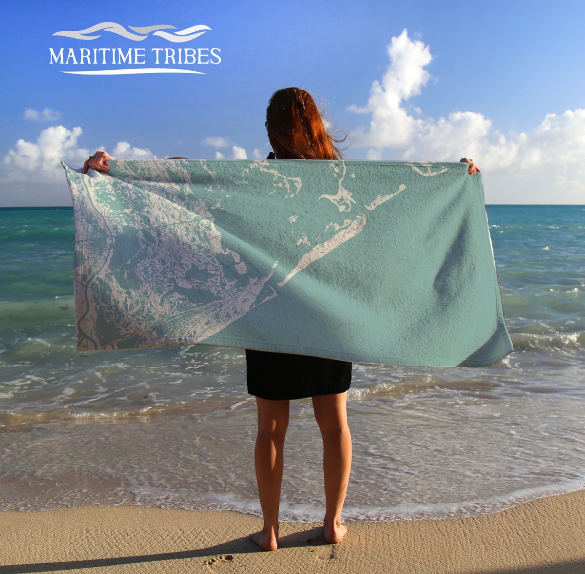 Grand Isle LA Sea Glass Map - Maritime Tribes USATowel