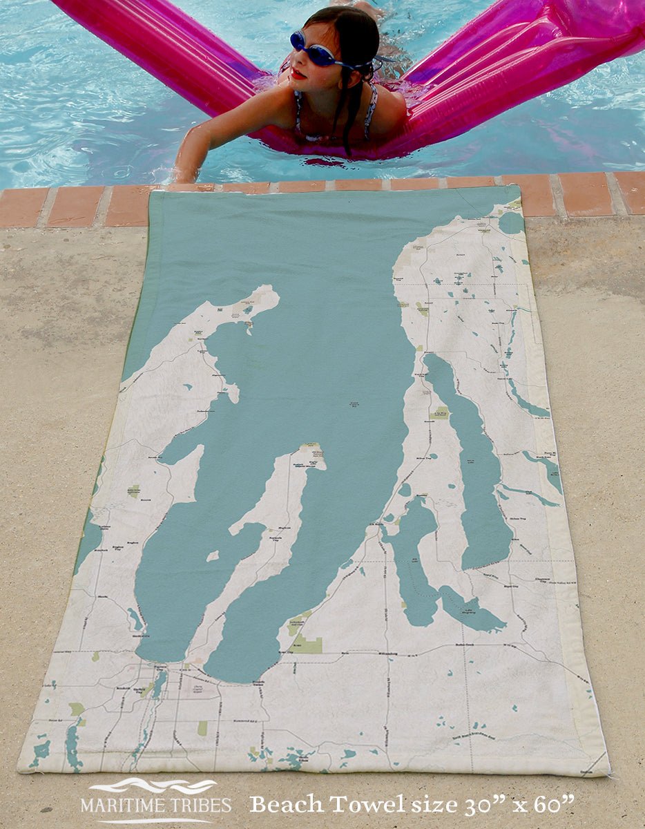 Grand Traverse Bay, MI Sea Glass Quick Dry Towel - Maritime Tribes USATowel