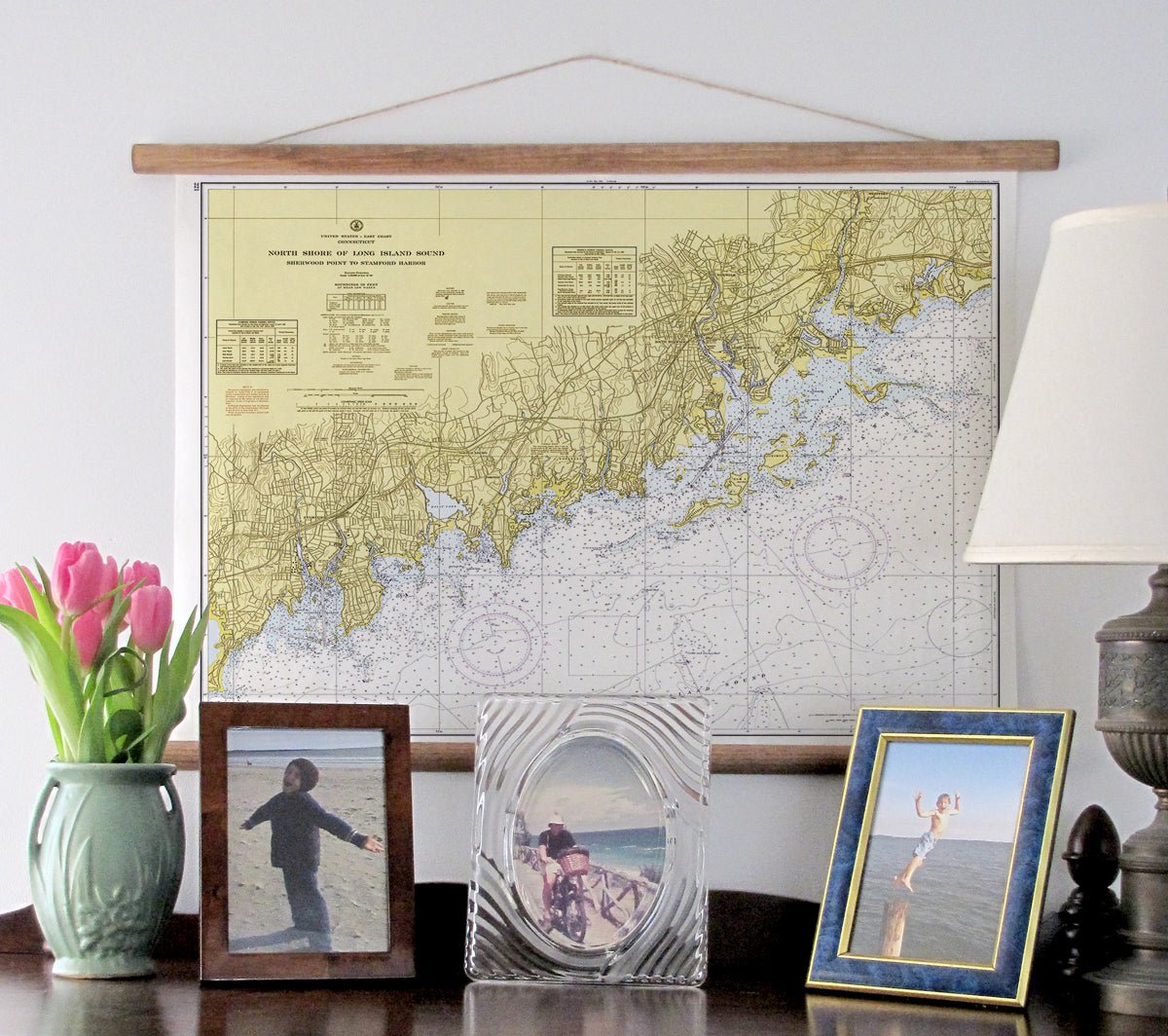 Greenwich to Westport, Connecticut (Norwalk Islands) Nautical Chart Canvas Wall Scroll - Maritime Tribes USAScroll