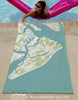 Hilton Head Sea Glass Style Map - Maritime Tribes USATowel