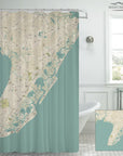 Cape May County NJ Sea Glass Map Shower Curtain