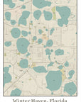 Winter Haven, FL Sea Glass Map Scroll