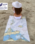 Island of Lake Erie Chart towel Quick Dry Towel - Maritime Tribes USATowel